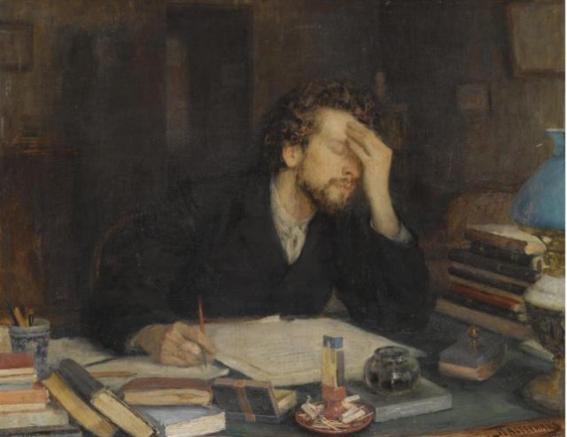 Our poet, contemplating.
