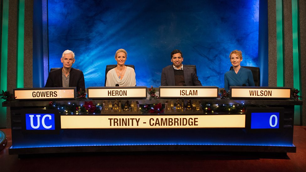 Team Trinity: Professor Sir William Timothy Gowers, Zoe Heron, Faisal Islam and Bee Wilson.