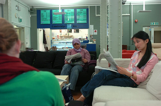 Graduates enjoying their political independence in their headquarters on Mill Lane.