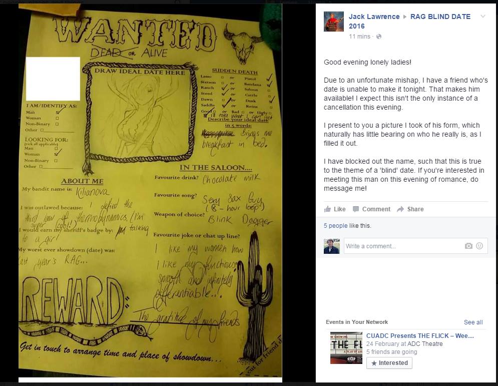 This "friend" must be something special - he has his own dating agent