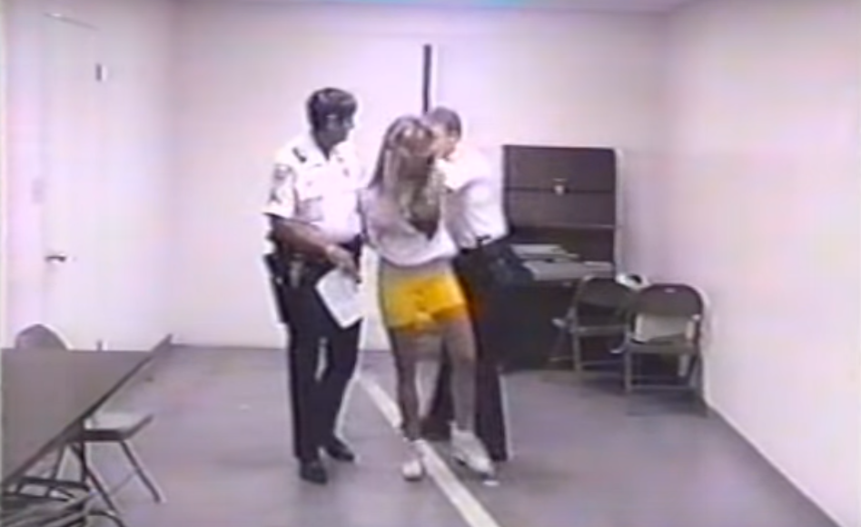 A woman in a "drunk tank" on an American TV show. Screengrab: Police Patrol.
