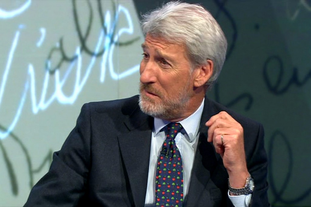Jeremy Paxman presentiing BBC Newsnight on Tuesday evening (13/08/13). Evening Standard image from video