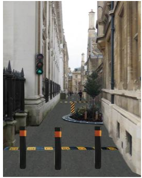 speed bumps and traffic islands