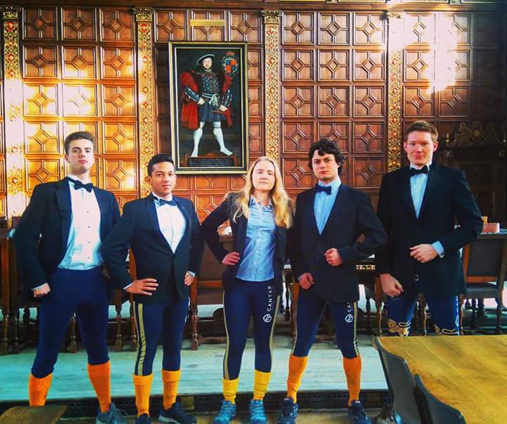 Rowing lycra and evening dress. How novel.