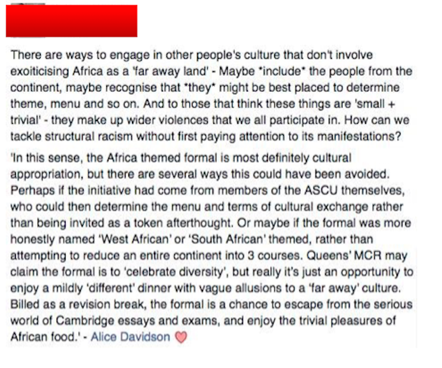 SUpporters have taken to Facebook to express their feelings on the Africa formal in light of the article 