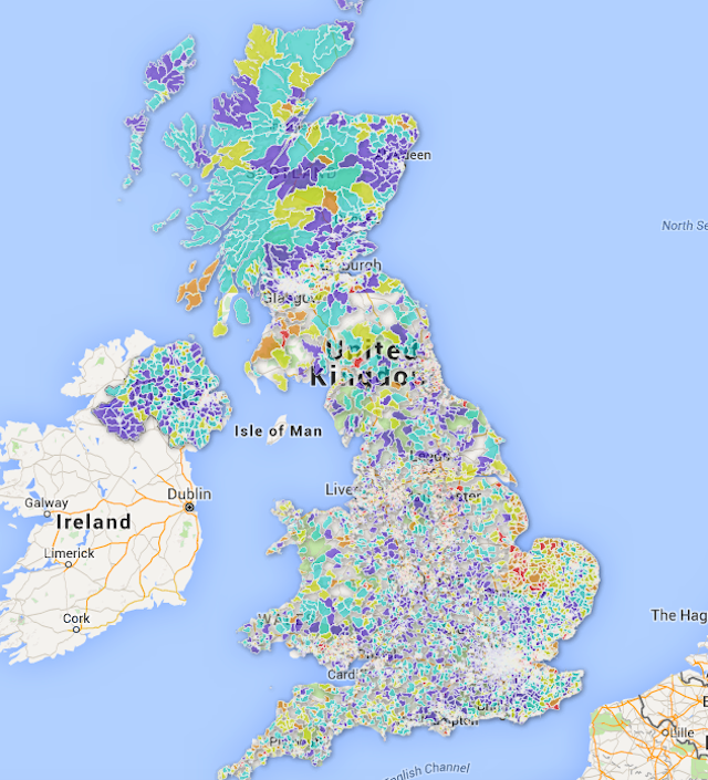 Map of the POLAR system across the UK