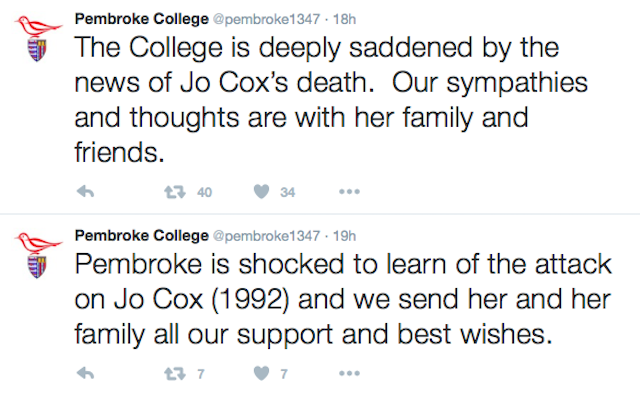 The college twitter account expressed their condolences 