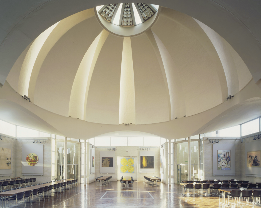 Tbh, quite easy to be self-deprecating about your college when it looks like the Death Star's space gallery.