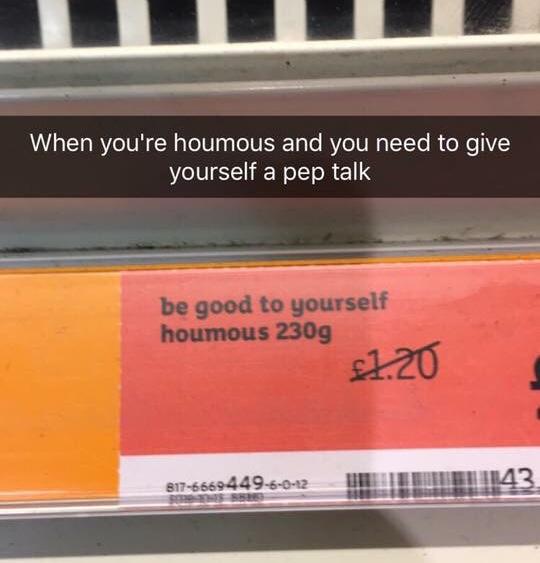 Coming to you LIVE from hummus/houmous corner. 