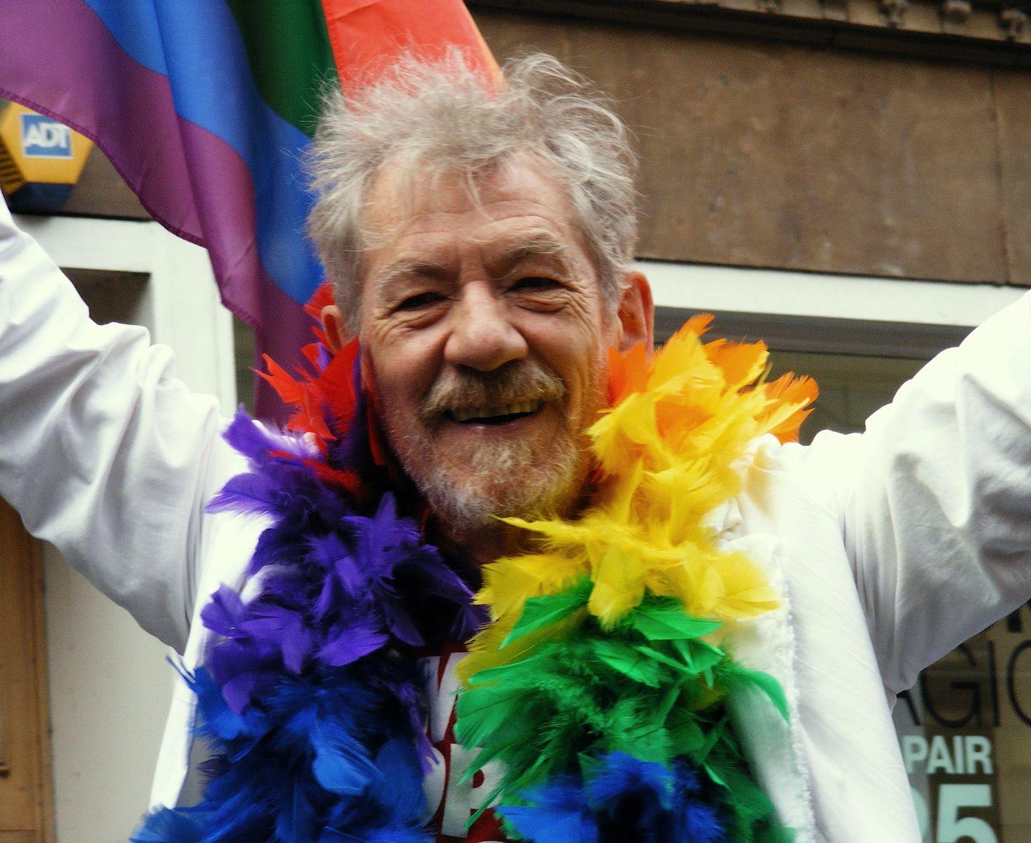 Sir Ian McKellen at Manchester Pride last month