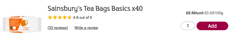 50p for 40 teabags – what a bargain