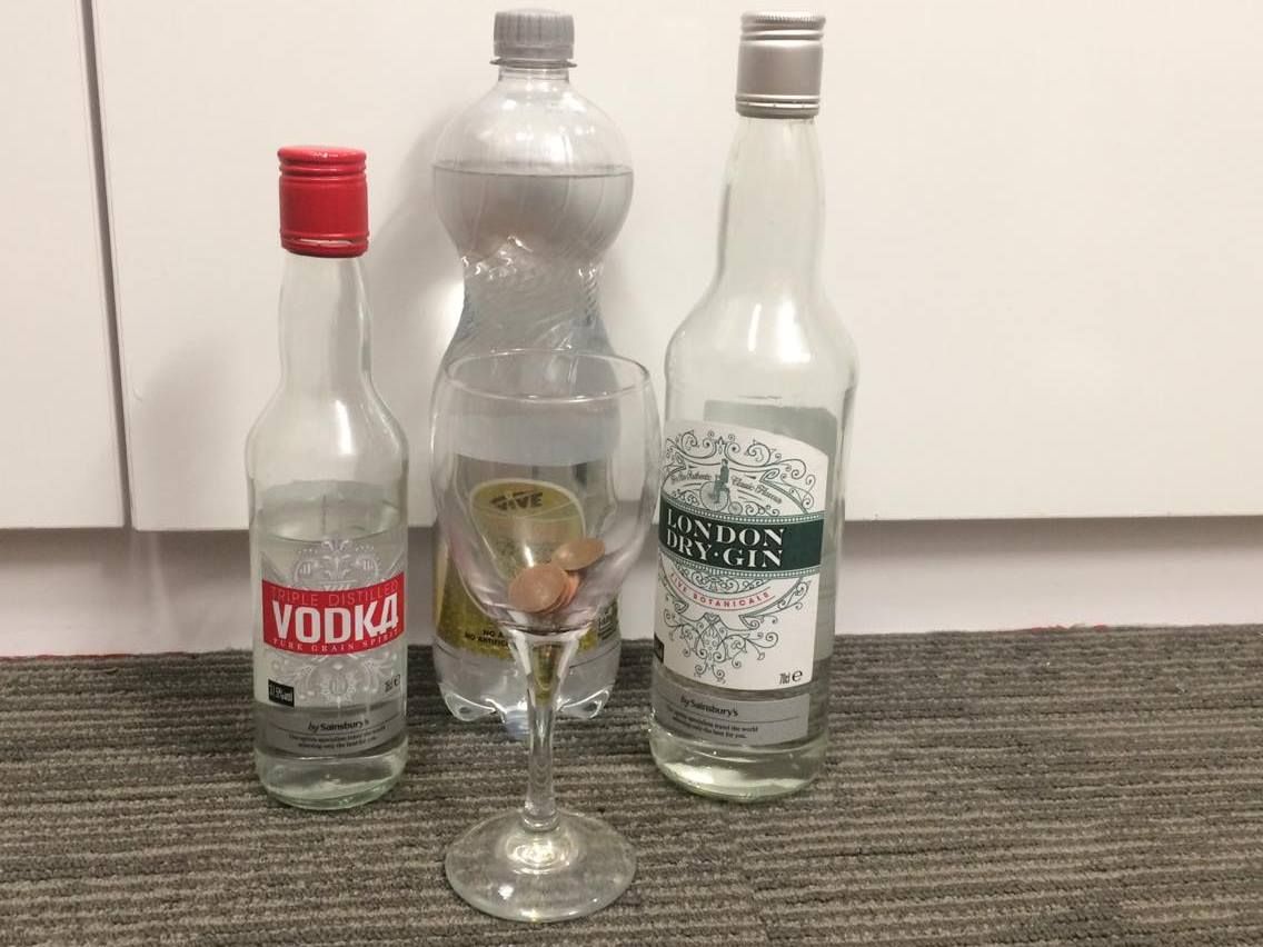 Image may contain: Goblet, Bottle, Glass