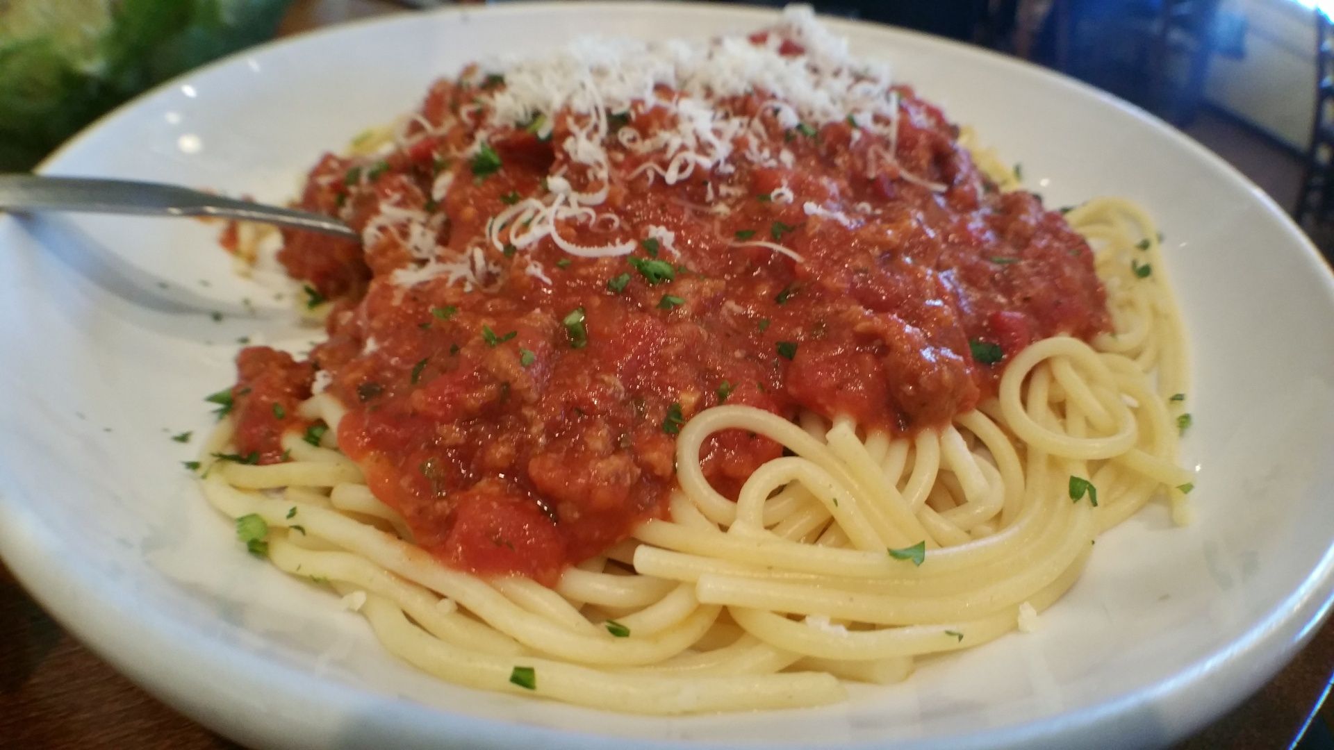 Image may contain: Plate, Meal, Dish, Bowl, Spaghetti, Pasta, Food