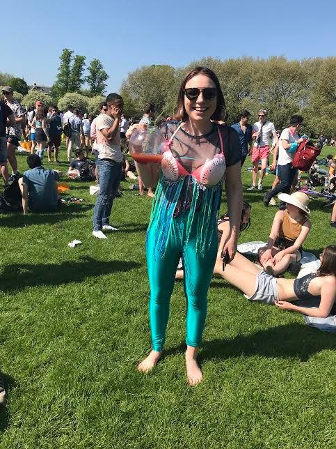 Image may contain: Plant, Grass, Flora, Bench, Crowd, Person, People, Human