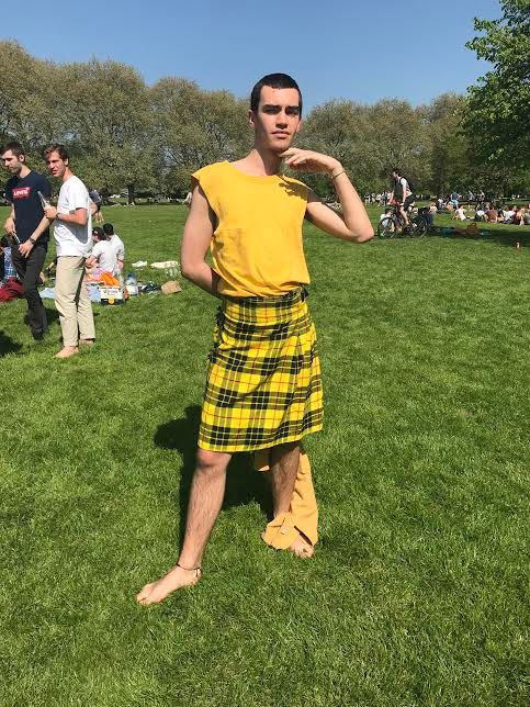 Image may contain: Tartan, Plaid, Person, People, Human