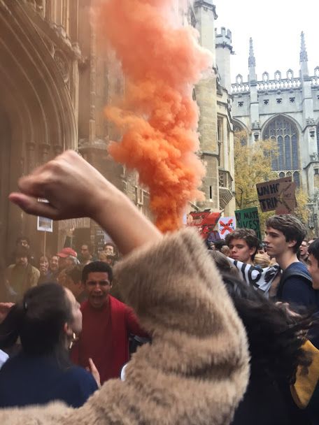 Image may contain: Protest, Smoke, Parade, Crowd, Human, Person