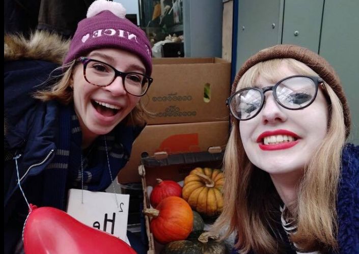 Image may contain: Selfie, Vegetation, Woman, Girl, Portrait, Photography, Photo, Clothing, Apparel, Costume, Vegetable, Pumpkin, Produce, Food, Female, Sunglasses, Plant, Glasses, Accessory, Accessories, Human, Person, Face