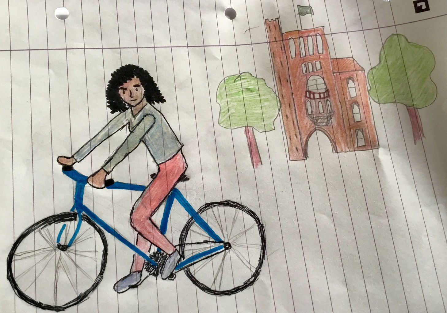 Image may contain: Drawing, Art, Human, Person, Machine, Wheel, Vehicle, Transportation, Bicycle, Bike
