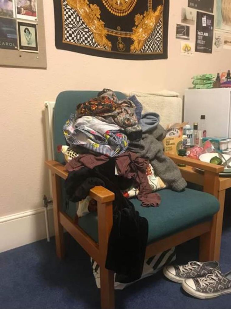Image may contain: Dressing Room, Dorm Room, Bedroom, Indoors, Room, Chair, Furniture