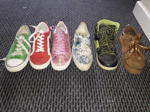 Image may contain: Running Shoe, Suede, Sneaker, Shoe, Footwear, Apparel, Clothing