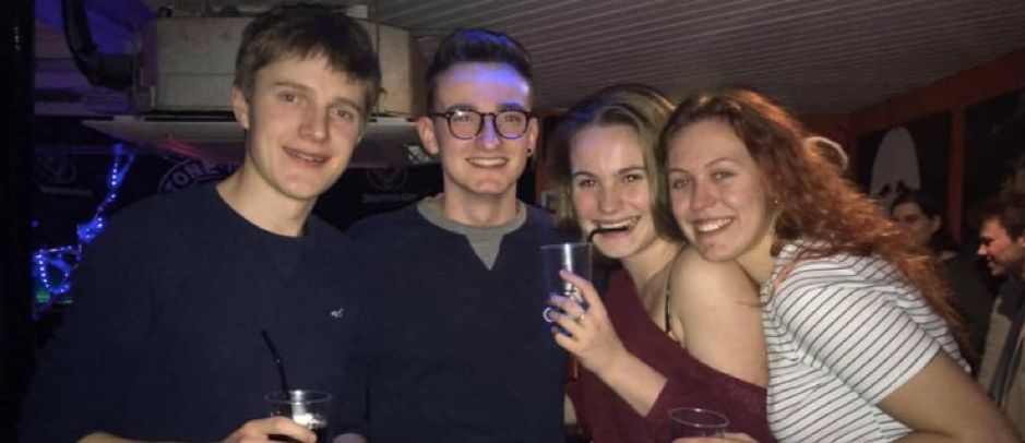 Image may contain: Dating, Photo, Photography, Portrait, Accessory, Accessories, Glasses, Drinking, Apparel, Clothing, Night Life, Alcohol, Smile, Party, Beverage, Drink, Face, Human, Person