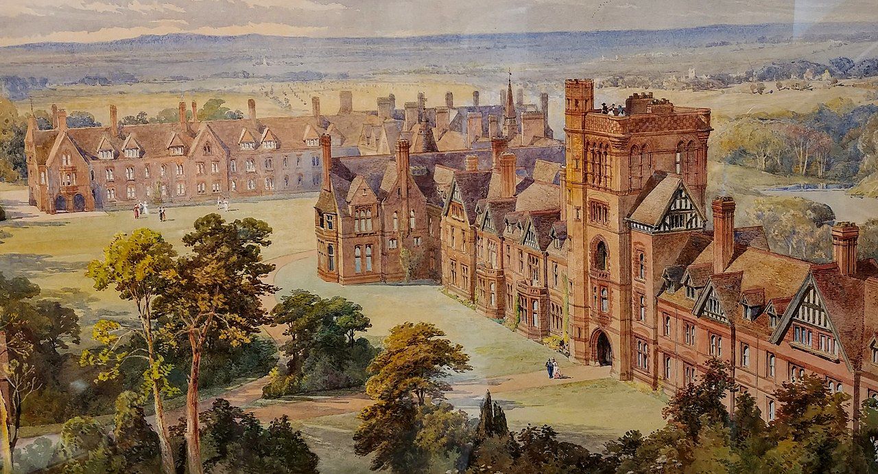 Image may contain: Castle, Architecture, Building, Human, Person, Painting, Art