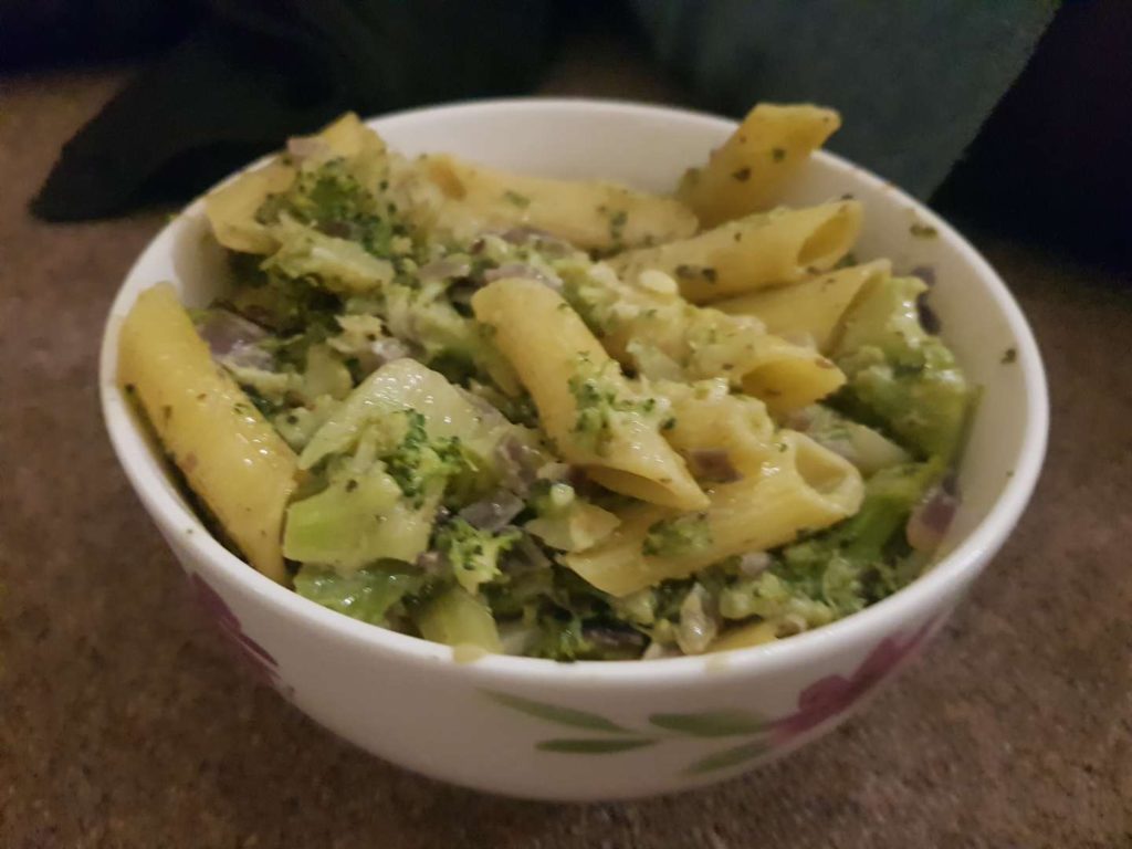 Bowl of broccoli pasta
