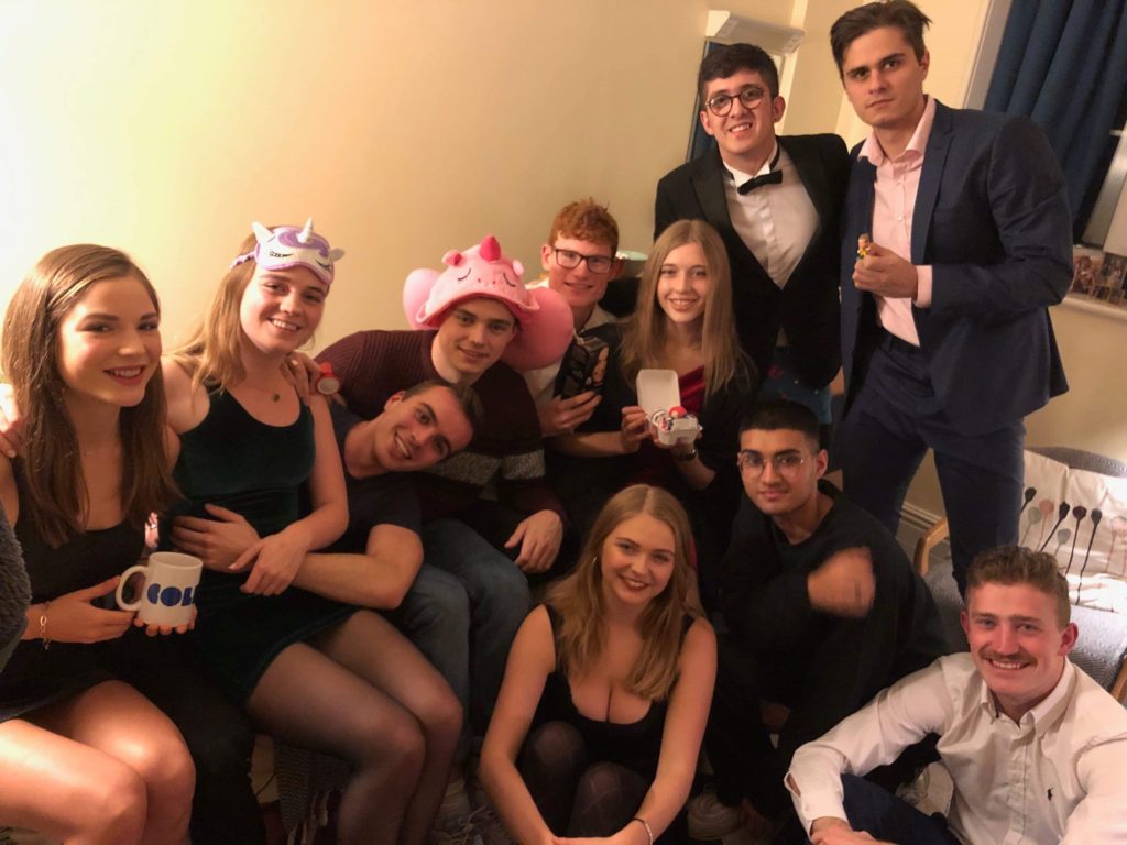 James with friends