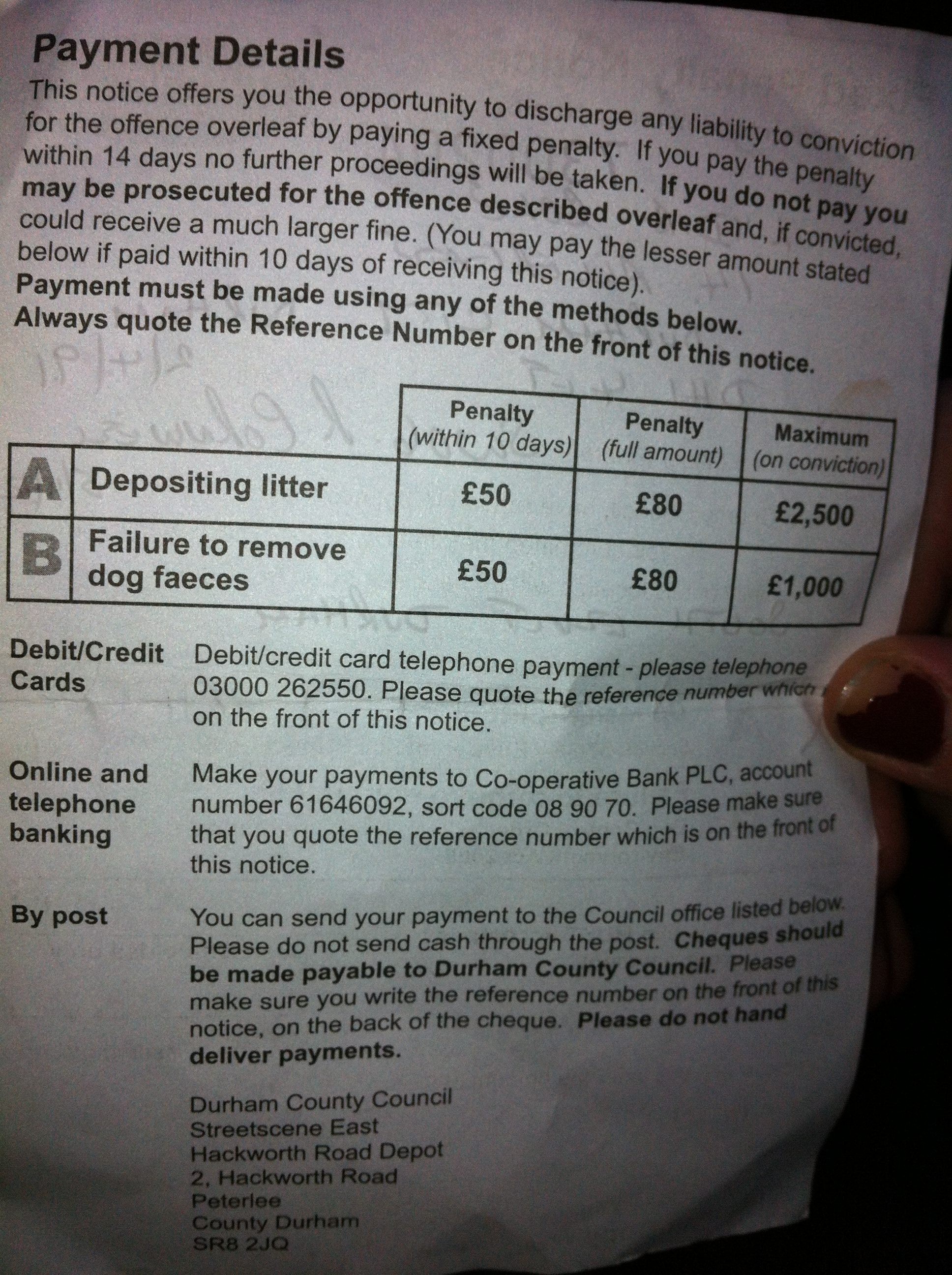 Payment details