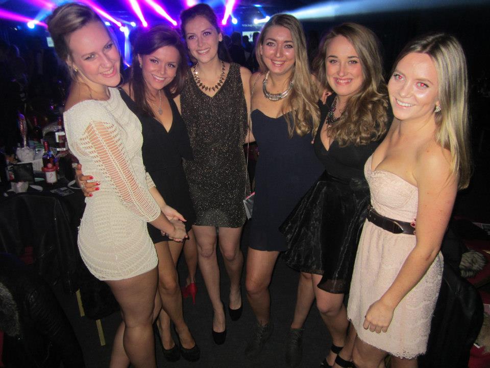 Lucy (far right) on a 'painfully generic' night out with the girls.