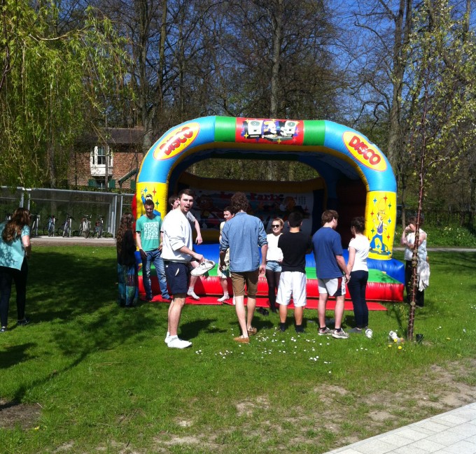 The bouncy castle provides the perfect revision break