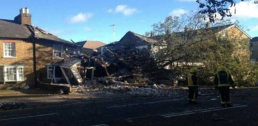 Damage wrought in Hounslow, London