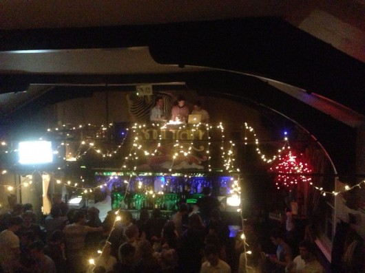 The launch night at Fabio's, complete with pretty lights
