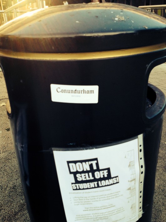 It's even on the bins outside the Main Library