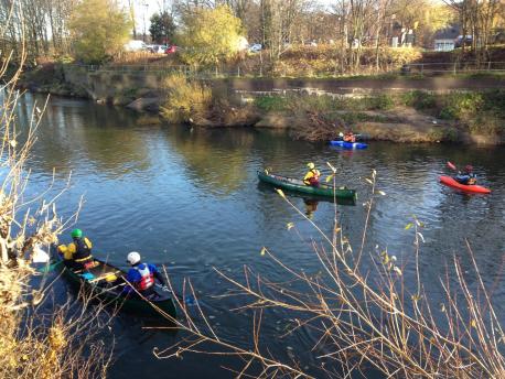 Canoeists search for Sope Peters.