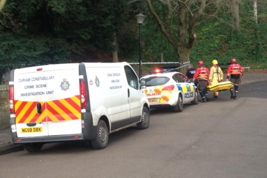 The Crime Scene Investigation unit arrived with means to carry out a search of the river.