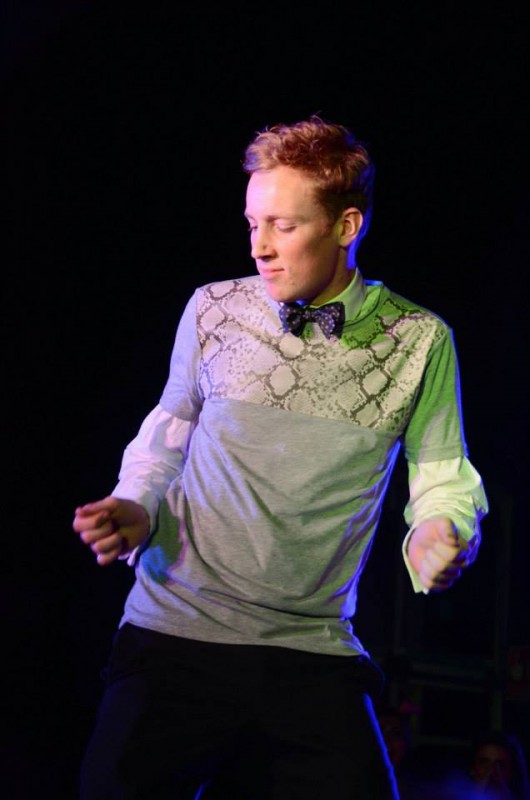 Compére James Allbut shimmies to stardom