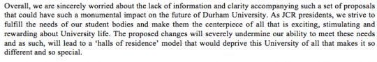 Presidents pointed out that it is the college system that makes Durham "so different and special"