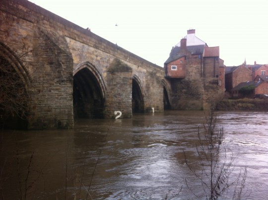 The height of the river on Sunday.
