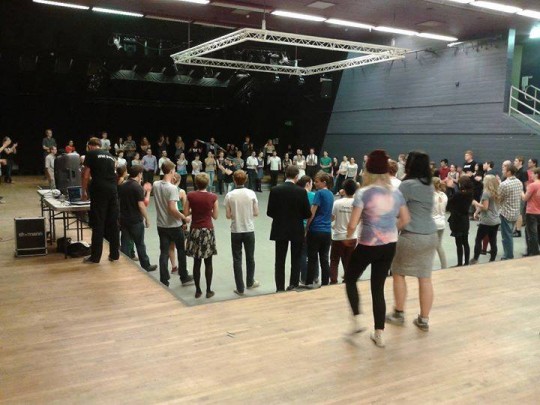 It won't swing with them: affected DUSS members in a lesson last term.