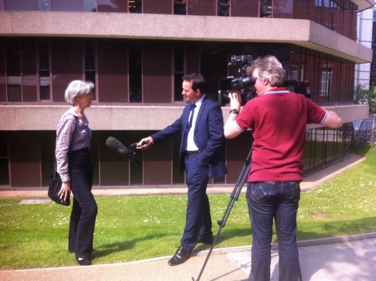 Tyne-Tees News interviews Professor Archibald.