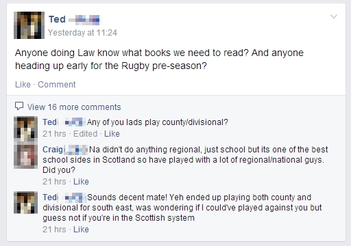The ever subtle game of 'My cock's bigger than your cock' under the guise of 'did you play county?'