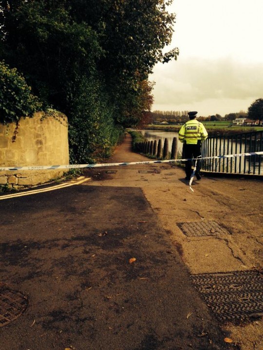 Police are stationed in between Baths Bridge and HBBC