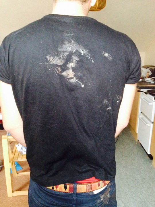 "I feel disgusting." Luckily the only injury was to the topping.