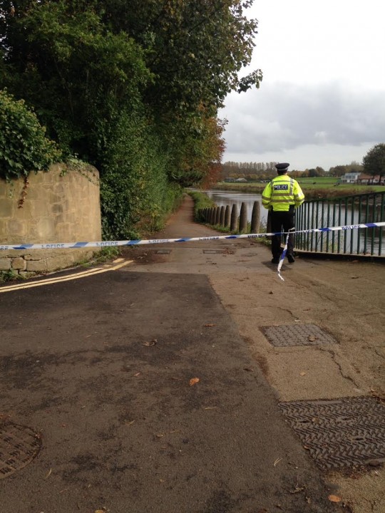 The tow path cordoned off last week