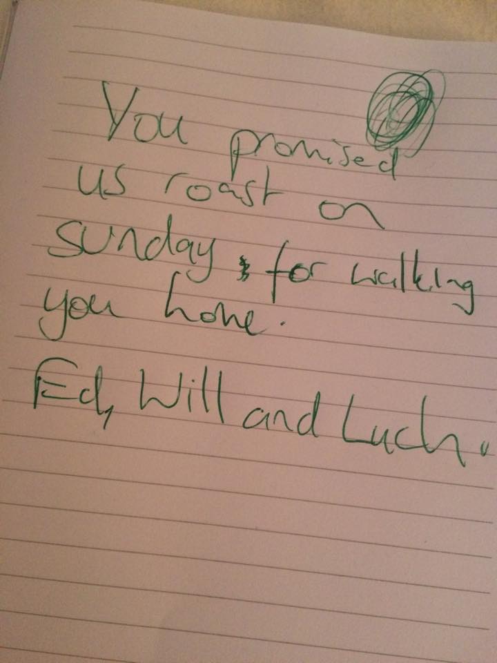 Left on overheard by Ellie.