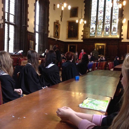 The view from the Slytherin table.