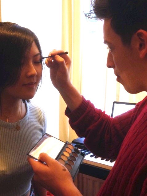Working his make-up magic