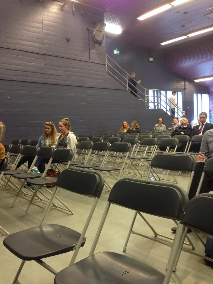 The audience was packed