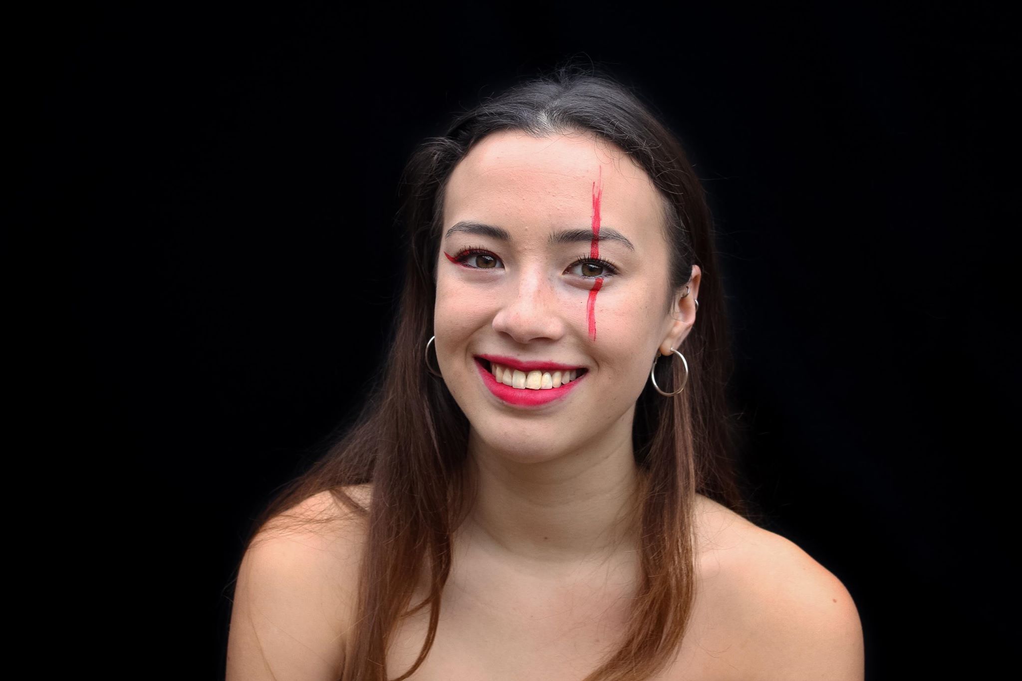 Image may contain: Clothing, Apparel, Photo, Photography, Portrait, Teeth, Female, Mouth, Lip, Skin, Human, Face, Person
